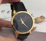 Perfect Replica Jaeger LeCoultre Master Ultra Thin Moon Black Face All Gold Case 40mm Watch 
